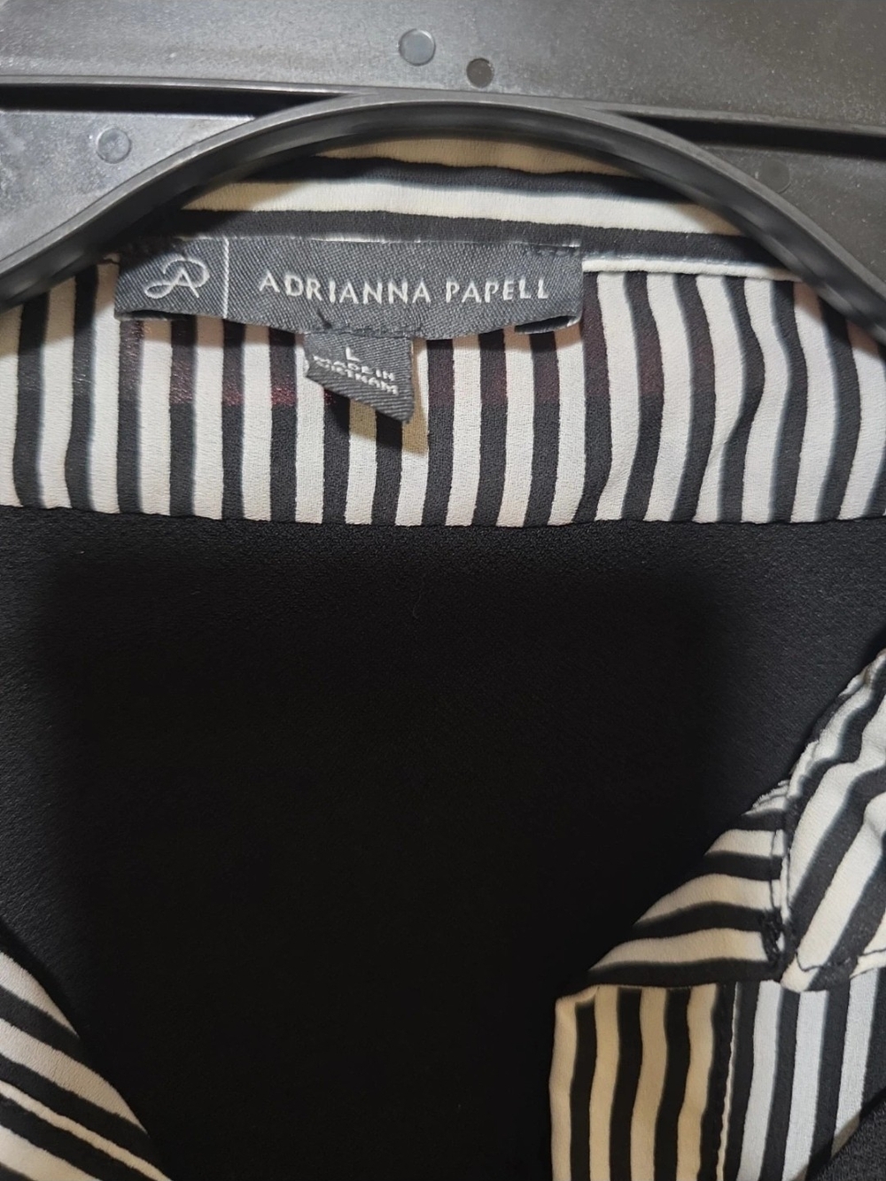 Adrianna Papell Black Women's Jacket with Striped Lining